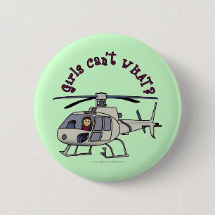 Light Helicopter Pilot Girl 6 Cm Round Badge