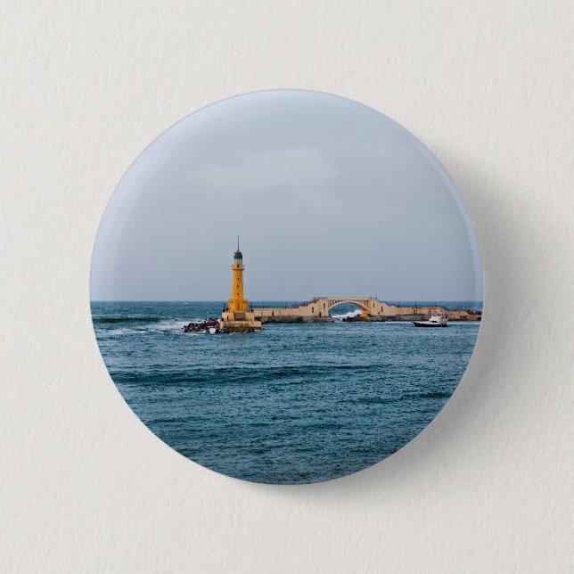 Light house 6 cm round badge (Front)