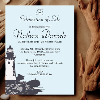 Light House Celebration of Life Card