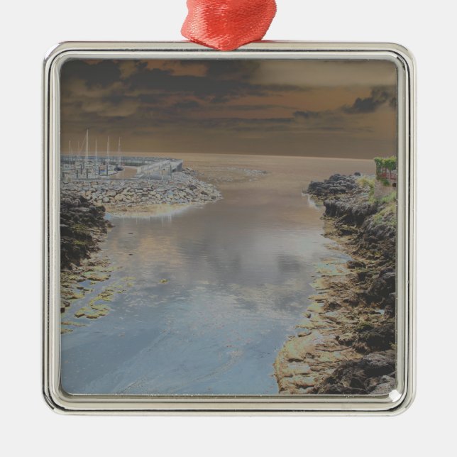 Light house in Cascais Portugal Metal Tree Decoration (Front)