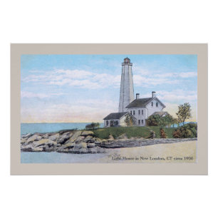 Light House New London CT  Poster