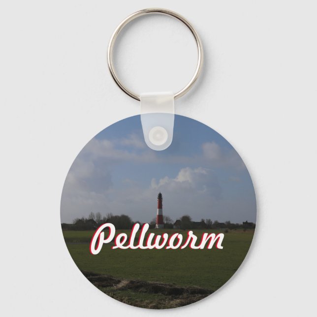 Light House on Pellworm from Afar Key Ring (Front)