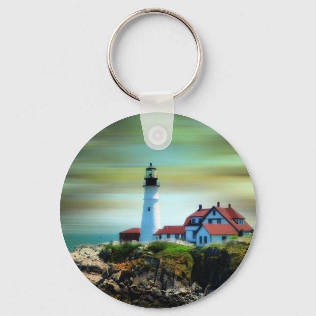 Light House Portland Headlight Key Ring (Front)