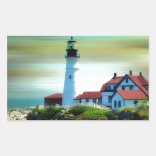 Light House Portland Headlight Rectangular Sticker
