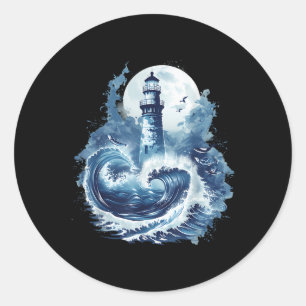 Light House Seaside House Sailing Boating Sea Ligh Classic Round Sticker