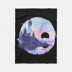 Light House Seaside House Sailing Boating Sea Ligh Fleece Blanket