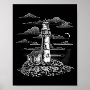 Light House Seaside House Sailing Boating Sea Ligh Poster
