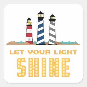 Light House Shine Square Sticker