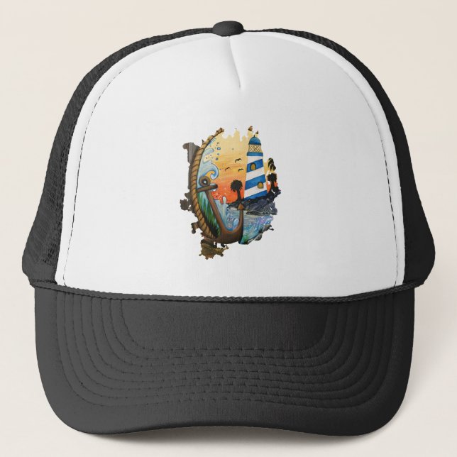 Light House View Trucker Hat (Front)