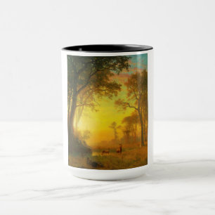 Light in the Forest (by Albert Bierstadt) Mug