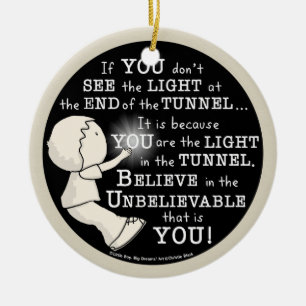 Light in the Tunnel Ceramic Ornament