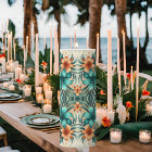 Light Iridescent Floral Pattern Tropics Pillar