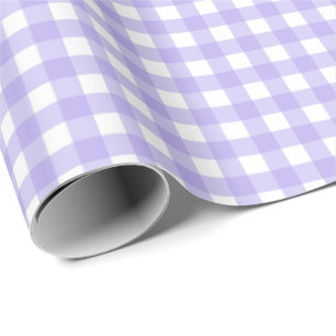 Light Iris Purple Simple Plaid Wrapping Paper
