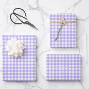 Light Iris Purple Simple Plaid Wrapping Paper Sheet