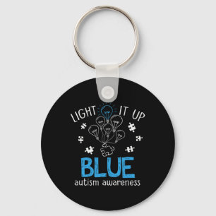 Light It Up Autism Puzzle Piece (blue) Key Ring