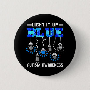 Light It Up Blue Autism Awareness 6 Cm Round Badge