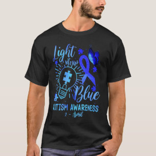 Light It Up Blue Autism Awareness Autistic Puzzle T-Shirt