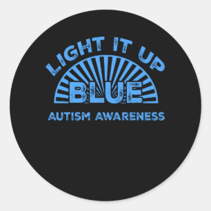 Light It Up Blue Autism Awareness Classic Round Sticker