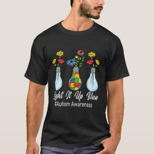 Light It Up Blue Autism Awareness Lamp Puzzle Mess T-Shirt