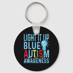 Light It Up Blue Autism Awareness Men Women Kids  Key Ring