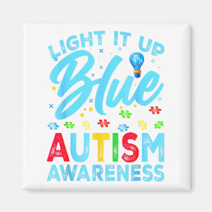 Light It Up Blue Autism Awareness Men Women Kids Magnet