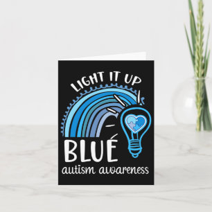 Light It Up Blue Autism Awareness Month Rainbow Pu Card