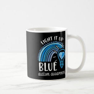 Light It Up Blue Autism Awareness Month Rainbow Pu Coffee Mug
