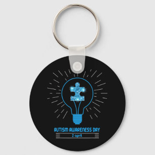 Light It Up Blue Autism Awareness Outfit for Men, Key Ring