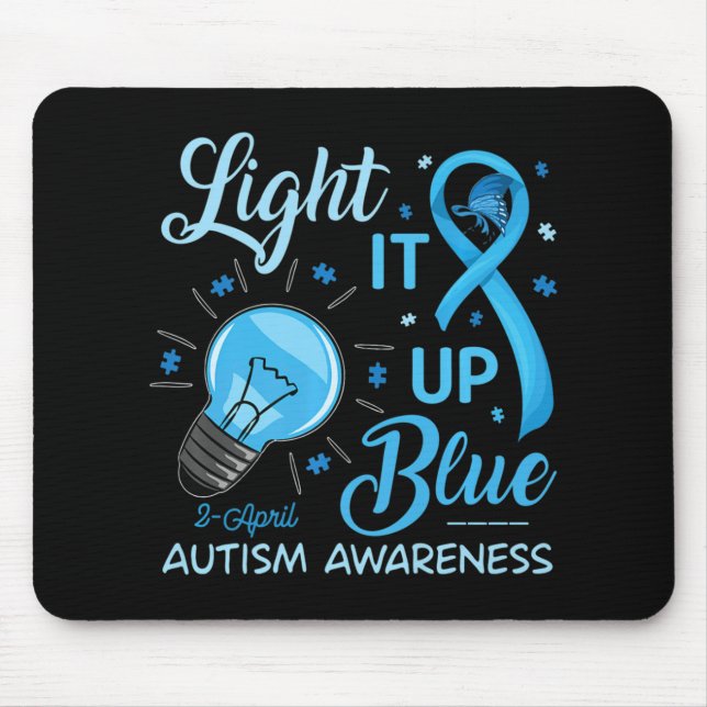 Light It Up Blue Autism Awareness Puzzle Men Women Mouse Pad (Front)