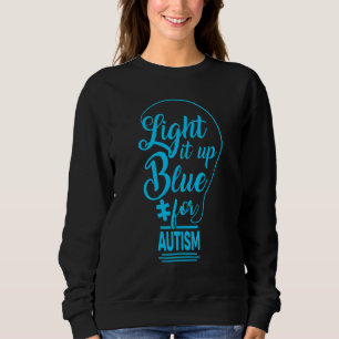 Light It Up Blue Autism Awareness  Puzzle Piece Ri Sweatshirt
