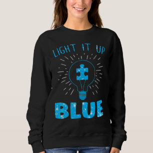 Light It Up Blue Autism Awareness Puzzle Piece Ri Sweatshirt