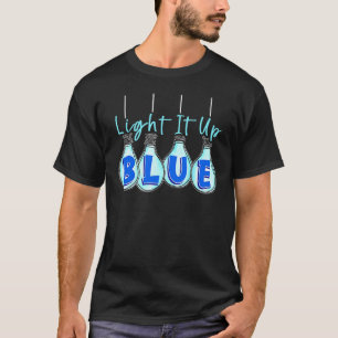 Light It Up Blue Autism Awareness  Puzzle Piece Ri T-Shirt