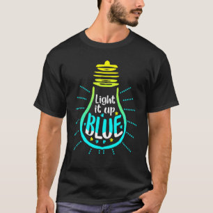 Light It Up Blue Autism Awareness Puzzle Piece Ri T-Shirt