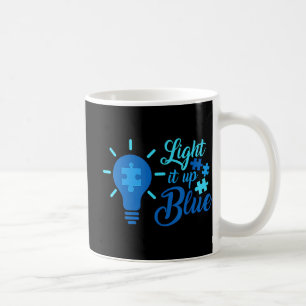 Light It Up Blue Autism Awareness Ribbon Puzzle Pi Coffee Mug