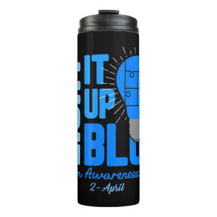 Light It Up Blue Autism Awareness Shirt, Autism Aw Thermal Tumbler