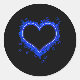 Light It Up Blue Autism Heart Puzzle Pieces Autism Classic Round Sticker