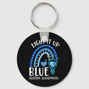 Light It Up Blue Autism Tee I Wear Blue For Autism Key Ring