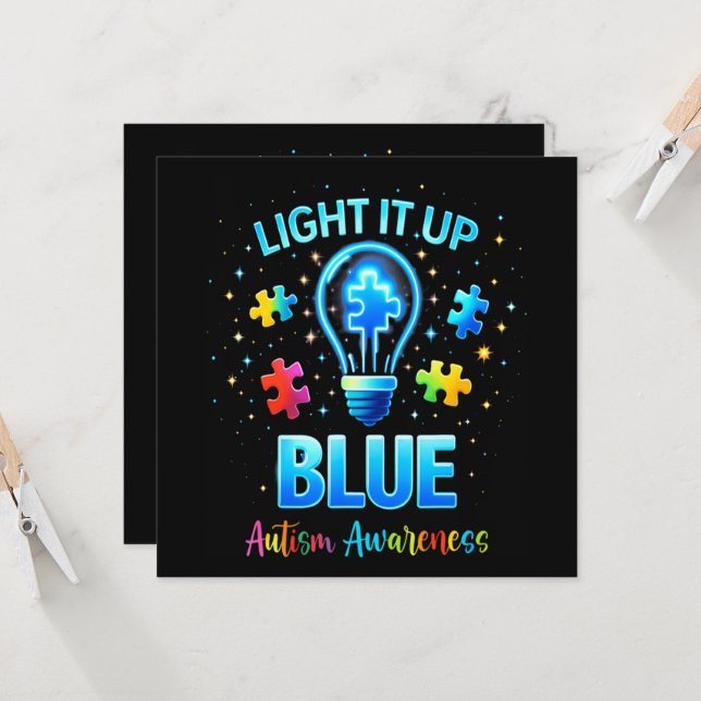 Light It Up Blue Autistic Autism Awareness (Front/Back In Situ)