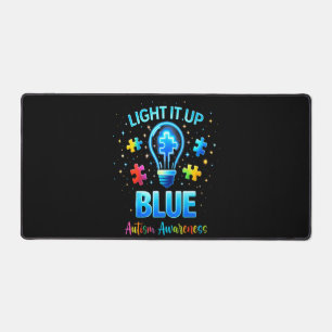 Light It Up Blue Autistic Autism Awareness Desk Mat