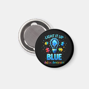 Light It Up Blue Autistic Autism Awareness Magnet