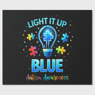 Light It Up Blue Autistic Autism Awareness Wrapping Paper