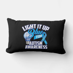 Light It Up Blue For Autism Awareness Gifts Blue R Lumbar Cushion