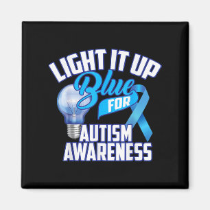 Light It Up Blue For Autism Awareness Gifts Blue R Magnet