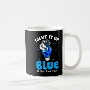 Light It Up Blue Funny Puzzle Piece Autism Awarene Coffee Mug