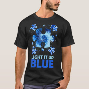 Light It Up Blue Puzzle Autism Awareness Mum Dad K T-Shirt