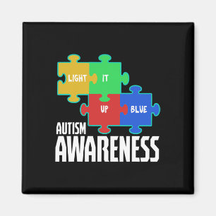 Light It Up Blue Puzzle Inspirational Autism Aware Magnet