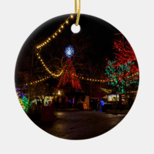 Light It Up For Christmas Ceramic Ornament