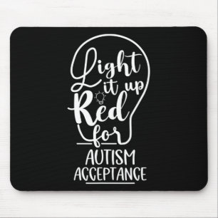 Light It Up Red For Autism Awareness Acceptance Ap Mouse Pad