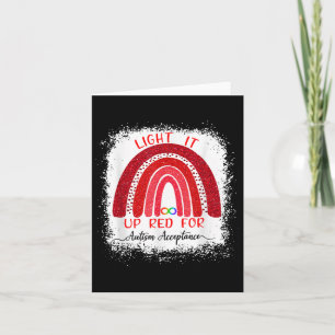 Light It Up Red For Autism Awareness Acceptance Re Card