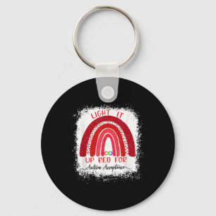 Light It Up Red For Autism Awareness Acceptance Re Key Ring
